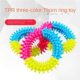 Pet toys tri-color rubber prickly ring dog molars bite-resistant toys dog toy