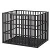 NEW HEAVY DUTY DOG CRATE FURNITURE FOR LARGE DOGS WOOD & STEEL DESIGN DOG CAGE INDOOR & OUTDOOR PET KENNEL 38X30X32INCH PET PLAYPEN WITH COVER METAL D