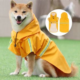 large and small dog raincoat cloak type reflective strip pet raincoat windproof rainproof dog hooded raincoat (colour: pink, size: M (2-3 kg))