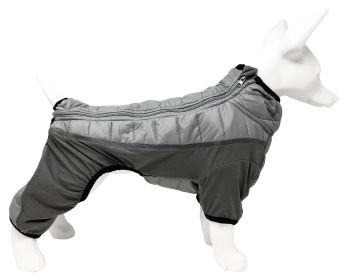 Pet Life 'Aura-Vent' Lightweight 4-Season Stretch and Quick-Dry Full Body Dog Jacket (Color: grey, size: X-Large)