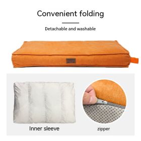 Small And Medium-sized Dogs Bed Removable And Washable Border Shepherd Kennel Four Seasons Universal Sleeping Sofa Pet (Option: M-Orange (washing)